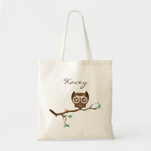 Niedliche personalisierte Eulen-Taschen-Tasche Tragetasche