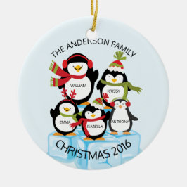 NIEDLICHE personalisierte Familie von 5 Keramik Ornament