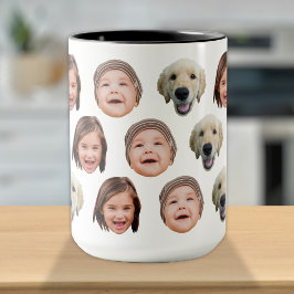 Niedliche Personalisierte Familienzimmer mit 3 Fot Tasse