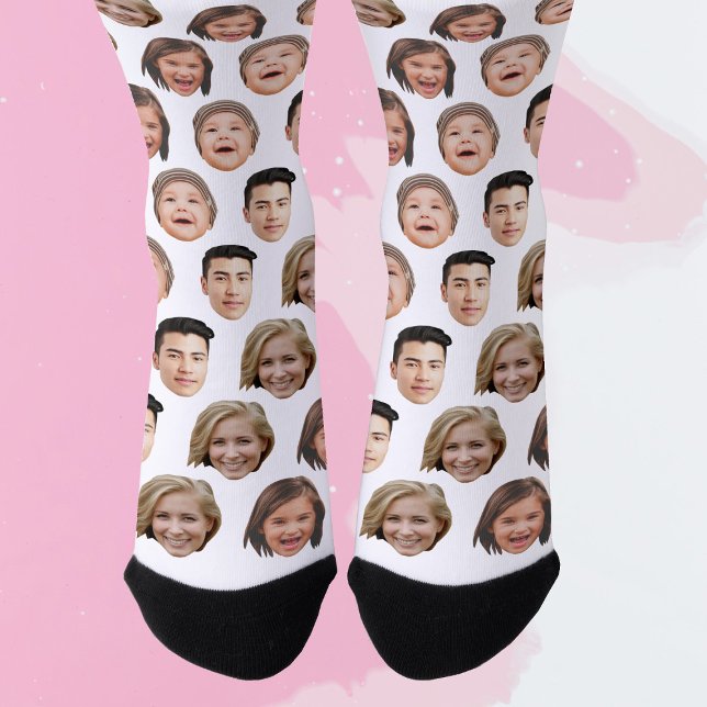Niedliche Personalisierte Familienzimmer mit 4 Fot Socken (Von Creator hochgeladen)