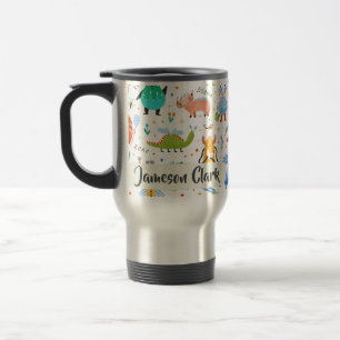 Niedliche Personalisierte Farbige Dinosaurier Alie Reisebecher