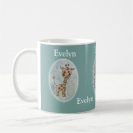 Niedliche Personalisierte Handgemalte Boho Giraffe Kaffeetasse