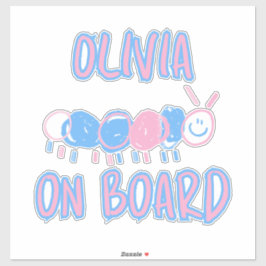 Niedliche Personalisierte Kinder Doodle-Wurm Zeich Aufkleber