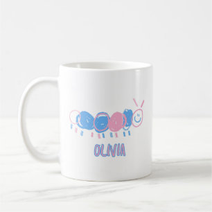 Niedliche Personalisierte Kinder Doodle-Wurm Zeich Kaffeetasse