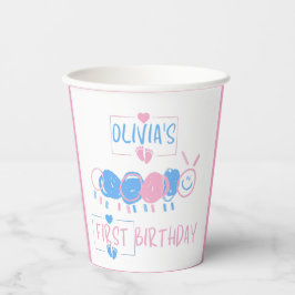 Niedliche Personalisierte Kinder Doodle-Wurm Zeich Pappbecher