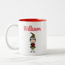 Niedliche Personalisierte Kinder Rotes Weihnachtsf