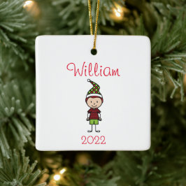 Niedliche Personalisierte Kinder Weihnachten Keramikornament