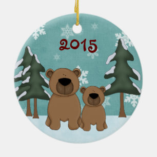 Niedliche Personalisierte Kinderbärchen Keramik Ornament