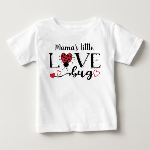 Niedliche Personalisierte Ladybug Red Heart Valent Baby T-shirt