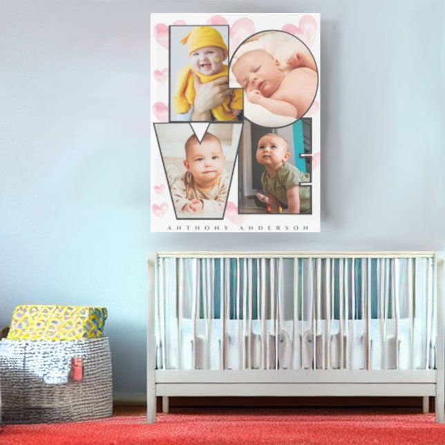 Niedliche personalisierte Liebe Vorlage Foto Herz Leinwanddruck (Von Creator hochgeladen)