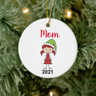 niedliche personalisierte Mama-Weihnachten Keramik Ornament
