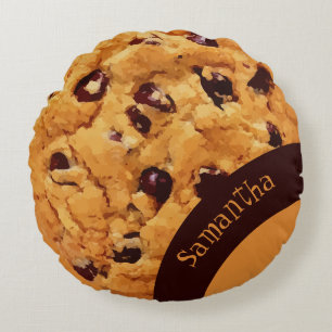 Niedliche Personalisierte Schokolade Chip Cookie Rundes Kissen
