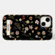 Niedliche Personalisierte Schwarze Wildblume Case-Mate iPhone 14 Hülle (Back (Horizontal))