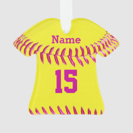 Niedliche personalisierte Softball-Verzierungen, Ornament
