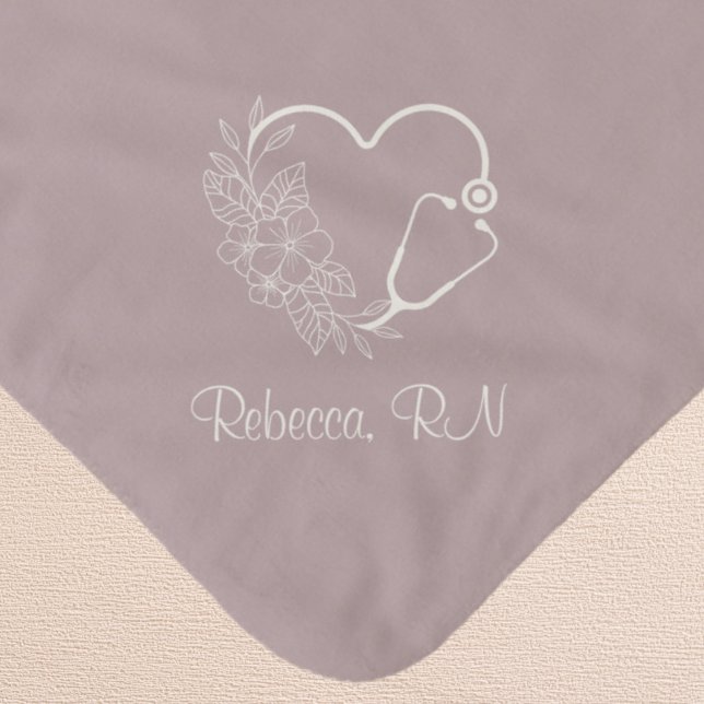 Niedliche Personalisierte Stethoscope Nurse Sherpadecke (Cute floral stethoscope Personalized Custom name nurse doctor blanket gift feminine present cozy)