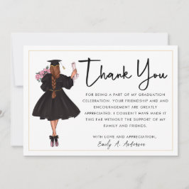 Niedliche Personalisierte Wasserfarbene Girl del M Dankeskarte