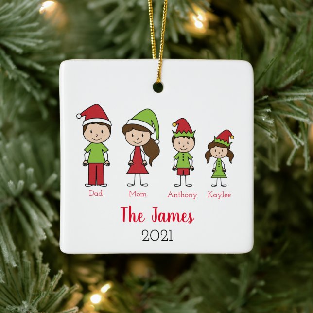 Niedliche Personalisierte Weihnachten Keramikornament (Baum)