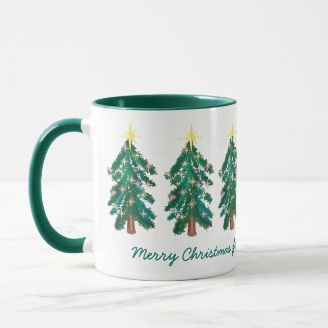 Niedliche Personalisierte WeihnachtsbaumTasse Tasse (Links)
