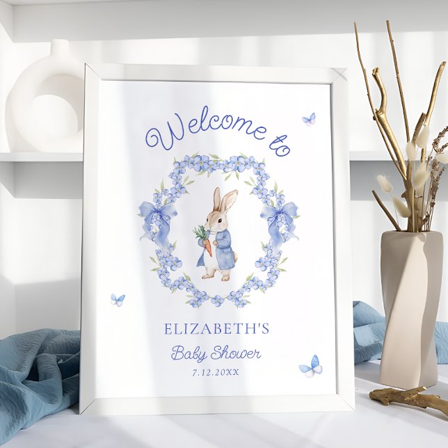 Niedliche Peter Rabbit Baby Dusche Willkommen Poster (Von Creator hochgeladen)