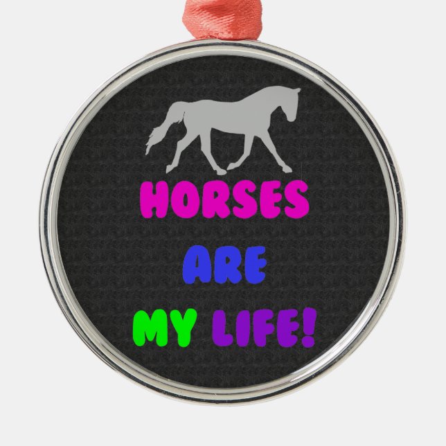 Niedliche Pferde sind meine Leben-Verzierung Ornament Aus Metall (Vorne)