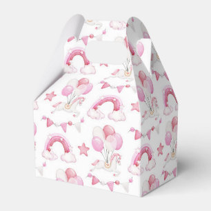 Niedliche Pferdeballons Rainbow Baby Girl Geschenkschachtel