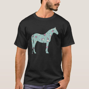 Niedliche Pferdebesitzer Blume Blumenkohl Silhouet T-Shirt