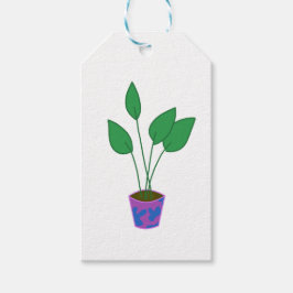 Niedliche Pflanze auf dem Plantpot-Geschenktag Geschenkanhänger