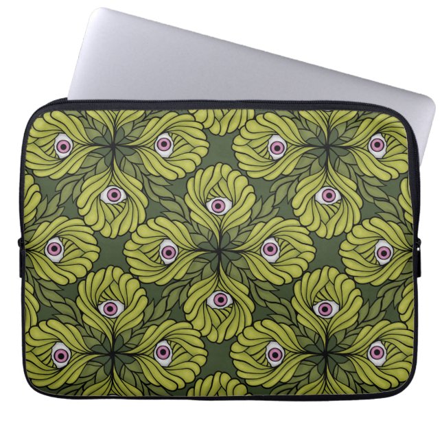 Niedliche Pflanze Frühjahr Grüne Fantasie Kunstmus Laptopschutzhülle (Vorderseite)