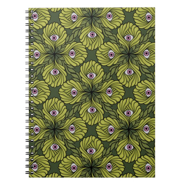 Niedliche Pflanze Frühjahr Grüne Fantasie Kunstmus Notizblock (Vorderseite)