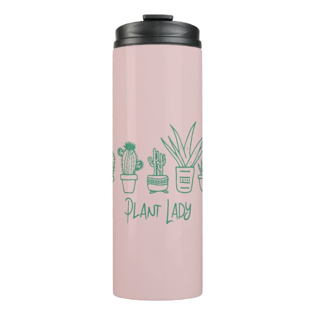 Niedliche Pflanze Lady Funny Cactus Zitat in Pink  Thermosbecher (Vorderseite)