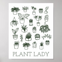 Niedliche Pflanze Lady Houseplant Illustration in 