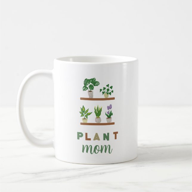 Niedliche Pflanze Mama Tropische Vegetation Lady Kaffeetasse (Links)