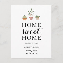 Niedliche Pflanze Zuhause Sweet Zuhause Moving Ank Postkarte