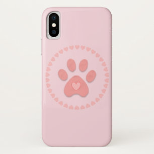Niedliche Pfote mit Herz iPhone X Hülle