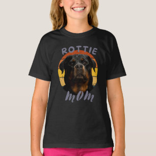 Niedliche Pfoten Retro Herz Rottie Hunde Haustiere T-Shirt