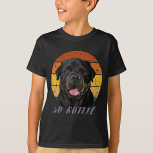 Niedliche Pfoten Retro Herz Rottie Hunde Haustiere T-Shirt