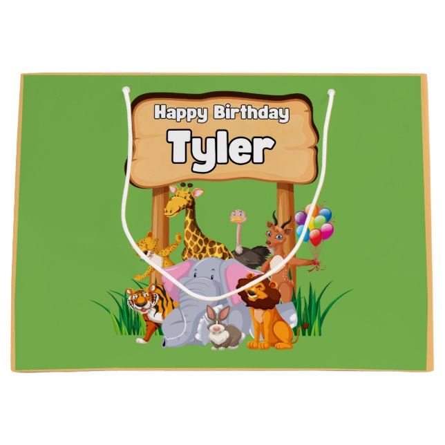 Niedliche Phantastische Zootierkid Große Geschenktüte (Vorderseite)