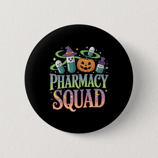 Niedliche Pharmacy Squad Halloween Pills Pumpkin-C Button (Vorderseite)
