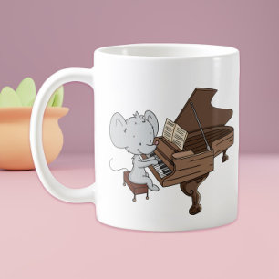 Niedliche Pianistin Erwägungsgrund Maus spielen Pi Kaffeetasse