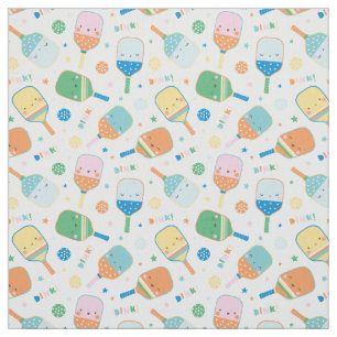 Niedliche Pickleball-Paddle und -Bälle in sanften  Stoff