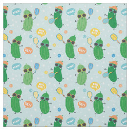 Niedliche Pickles spielen Pickleball Stoff