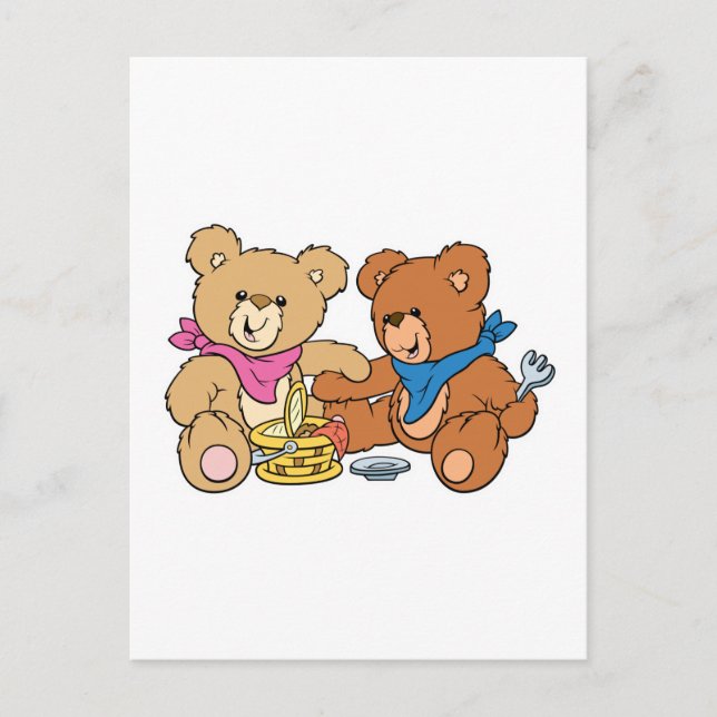 Niedliche Picnic Bears Postkarte (Vorderseite)