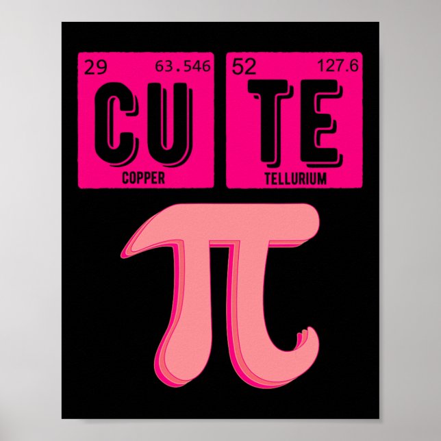 Niedliche Pie Pi Day Süsse Math Periodic Table Pin Poster (Vorne)
