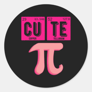Niedliche Pie Pi Day Süsse Math Periodic Table Pin Runder Aufkleber