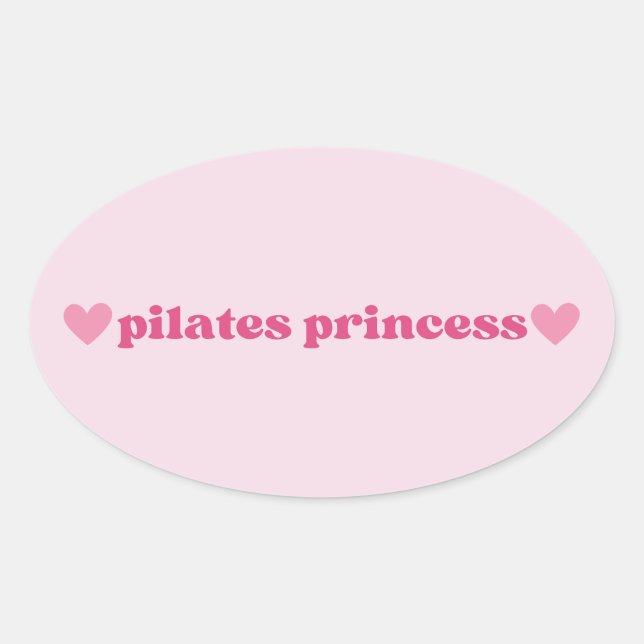 Niedliche Pilates Princess rosa Herzdesign Ovaler Aufkleber (Vorderseite)