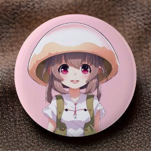 Niedliche Pilgerreise-Anime-Taste - Fun Kawaii Art Button