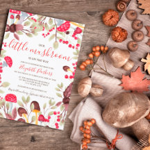 Niedliche Pilz Aquarell rustikale Waldbaby Dusche