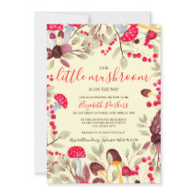 Niedliche Pilz Aquarell rustikale Waldbaby Dusche