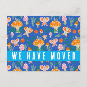 Niedliche Pilze - Ankündigung Neue Zuhause-Schneck Postkarte