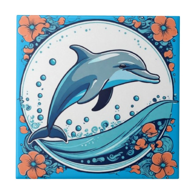 Niedliche Pilze Blätter Hütte Kerndesign Fliese (Vorderseite)